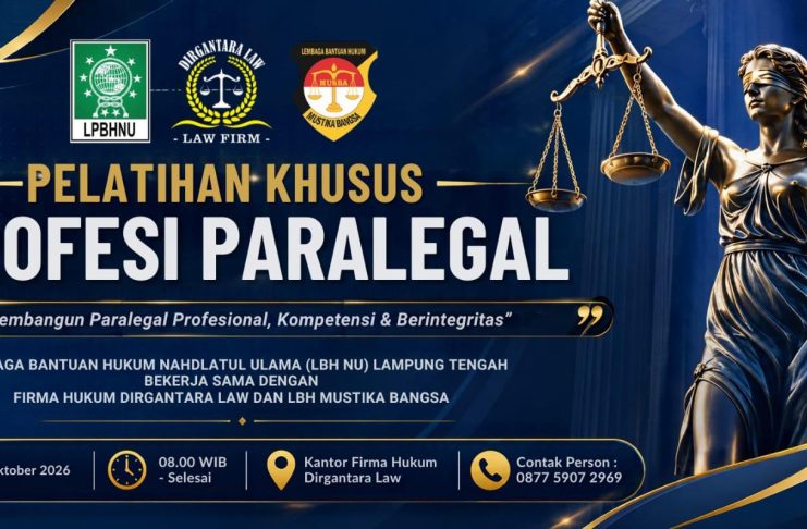 Meriahkan Hari Santri Nasional, LPBH NU Lampung Tengah Akan Gelar Pelatihan Khusus Profesi Paralegal